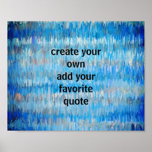 Poster azul e cinza criam sua própria citação abstrato