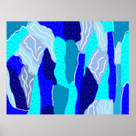 Poster Azul e gelo Cinza