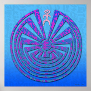 Poster Azul e roxo do labirinto de Papago