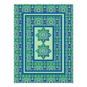 Poster azul e verde para impressão