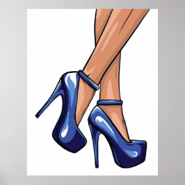 Poster azul-estiletto