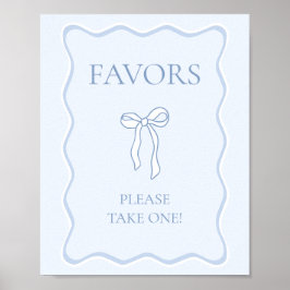 Poster Azul Favor de Lembrete Chá de Panela de Noiva