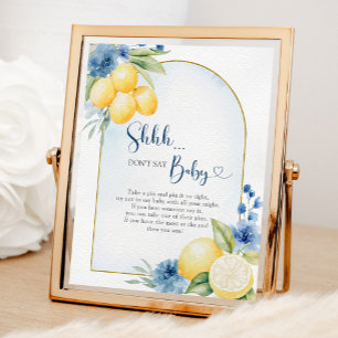 Poster Azul Floral Limão Principal Esqueeze Não Diga Quer