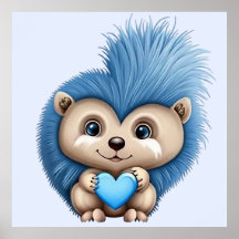 Azul Fluffy Adorável