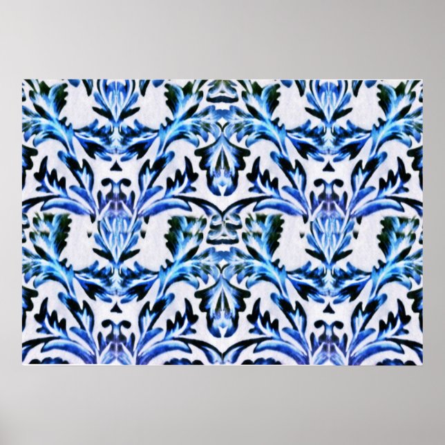 Poster Azul Folha Rolado (Frente)