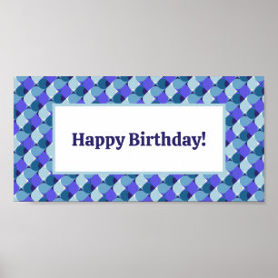 Poster Azul Formas Aniversário