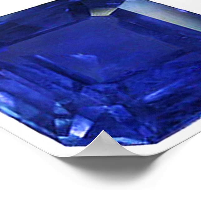 Poster Azul Gemstone Sapphire Quadrado (Borda)