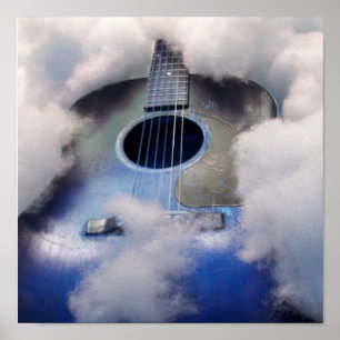 POSTER azul ideal da guitarra