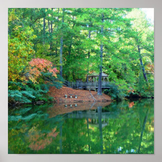 Pôster Azul Lago no Início do outono