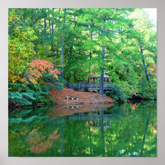 Pôster Azul Lago no Início do outono (Frente)