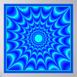 Pôster Azul Lua Brilhando