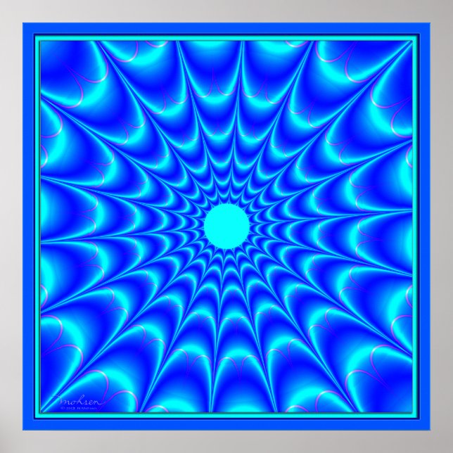 Pôster Azul Lua Brilhando (Frente)