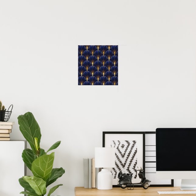 Poster Azul marinho e dourado art déco (Escritório em casa)