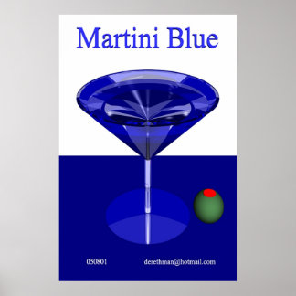 Poster Azul Martini (impressão)
