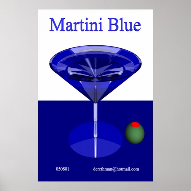 Poster Azul Martini (impressão) (Frente)