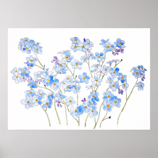 Poster azul me esqueça de não tinta e aquarela 2023 (Frente)