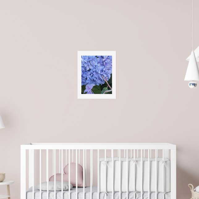 Poster Azul Mophead Hydrangea Floral Bloom (Berçário 2)