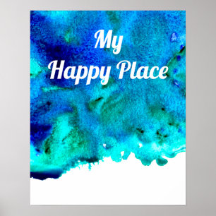 Poster Azul oceano inspo aspas aquarela