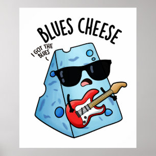 Poster Azul Queijo Engraçado Comida