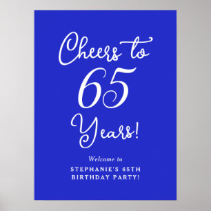 Poster Azul Real Cumprimentos pelos 65 Anos 65º Aniversár