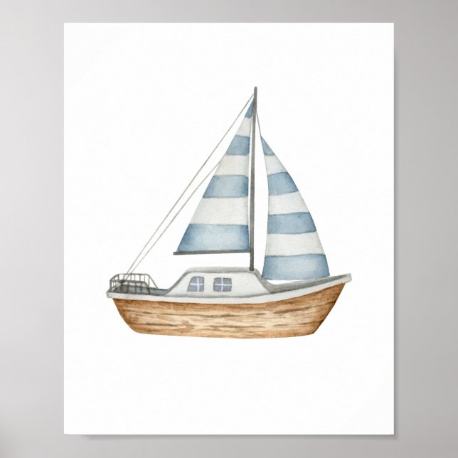 Poster Azul Sail Away (Frente)