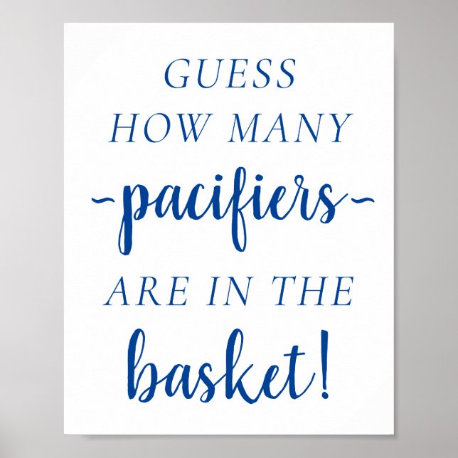 Poster Azul Simples Quantos | Jogo de Adivinhação Cerulen (Frente)