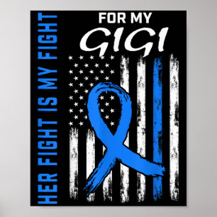 Poster Azul, Sua Luta É Minha Camisa De Consciência Da Di