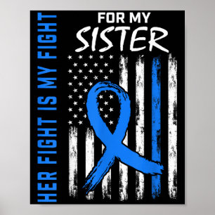 Poster Azul, Sua Luta É Minha Camisa De Consciência Da Di