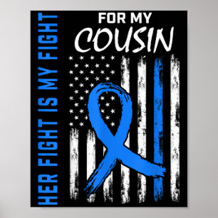 Poster Azul, Sua Luta É Minha Camisa De Consciência Da Di