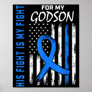 Poster Azul Sua Luta É Minha Camisa De Consciência Da Dia