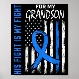Poster Azul Sua Luta É Minha Camisa De Consciência Da Dia