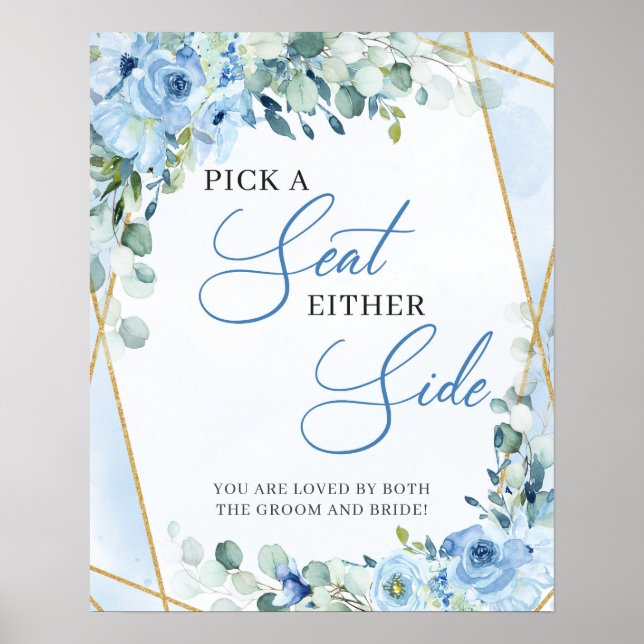 Poster Azul-verde-verde-ouro Escolha um assento de cada l (Frente)