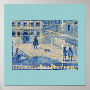 Poster Azulejo azul
