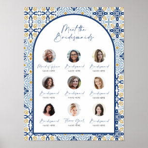 Poster Azulejo Azul Amalfi Conhece O Chá Noiva Bridesmaid
