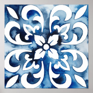 Poster Azulejo Cobalt II