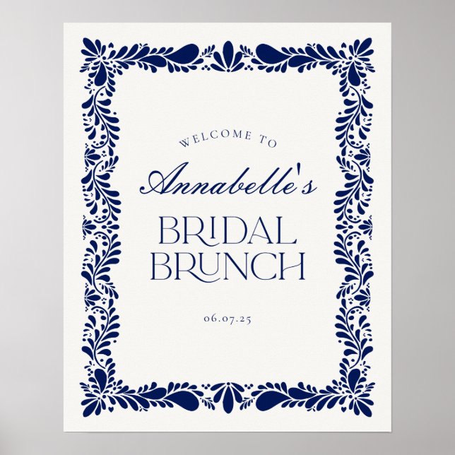 Poster Azulejo de Talavera Fiesta Bridal Brunch (Frente)
