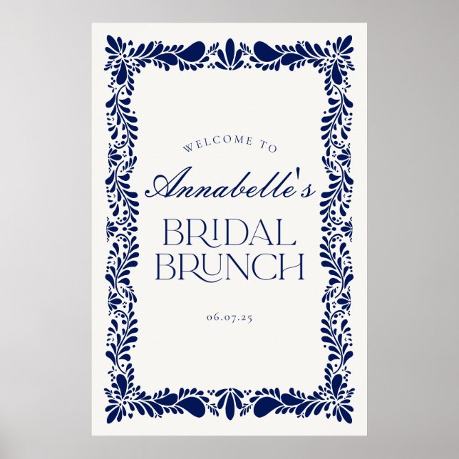 Poster Azulejo de Talavera Fiesta Bridal Brunch (Frente)