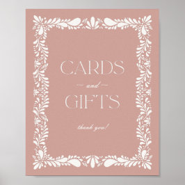 Poster Azulejo rosa Talavera Cartões e Presentes Espanhói