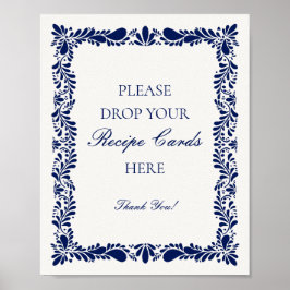 Poster Azulejo Talavera Azul Espanhol Compartilhe uma Rec