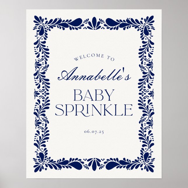 Poster Azulejo Talavera Fiesta Baby Sprinkle Bem-vindo (Frente)