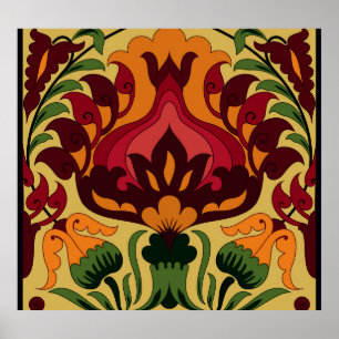 Poster Azulejo Vintage, decor Art Nouveau.