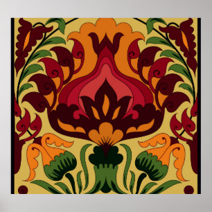 Poster Azulejo Vintage, decor Art Nouveau.