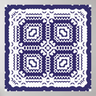 Poster Azulejos azulejo cerâmicos de cor decorativa. Vint