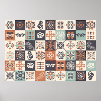 Poster Azulejos, Azulejos, cor de laranja, lisb