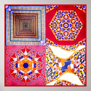 Poster Azulejos Azulejos geométricos com torção CG