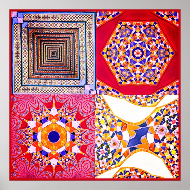 Poster Azulejos Azulejos geométricos com torção CG (Frente)