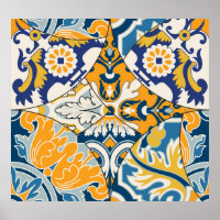 Azulejos Azulejos Papel de Wallpaper Vintage