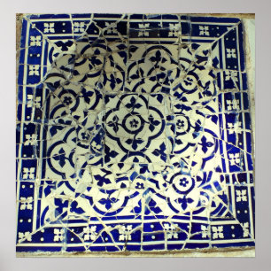 Pôster Azulejos de mosaico Barcelona de Guell do parque