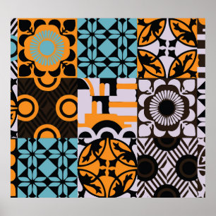 Poster Azulejos de vindima: detalhes decorativos complexo