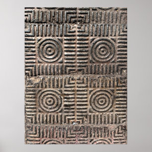 Poster Azulejos de Vintagem Retroativa Padrões de Concre